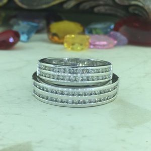His & Her 2pcs Diamonds 14k Gold Wedding Set